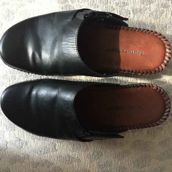 Naturalizer Black leather slip-on clog - Picture 3 of 7